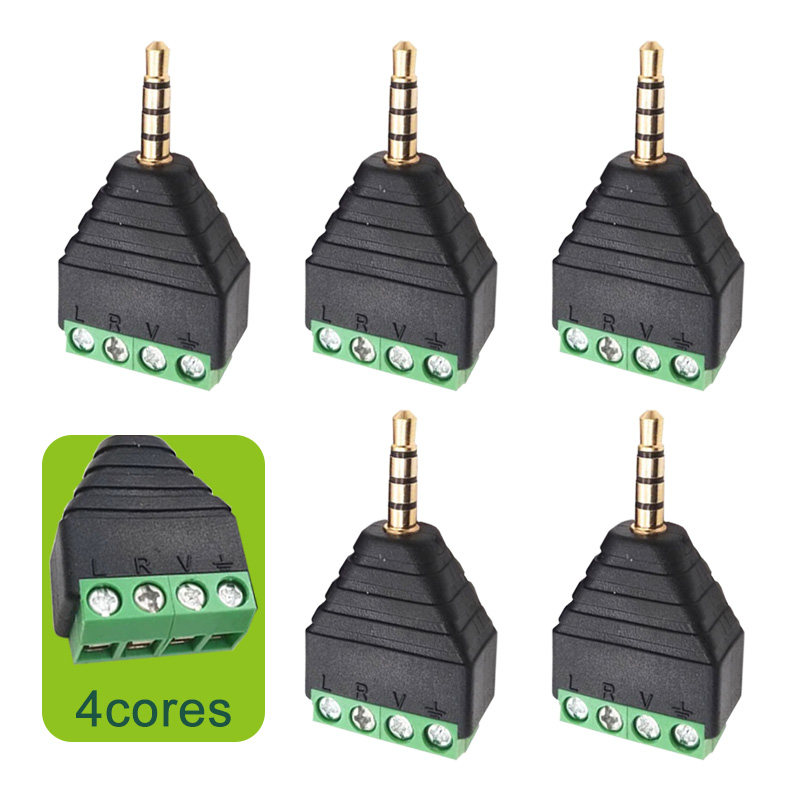 Screw Terminal Block - 5/20/100 Uds 3,5mm estéreo 4 polos