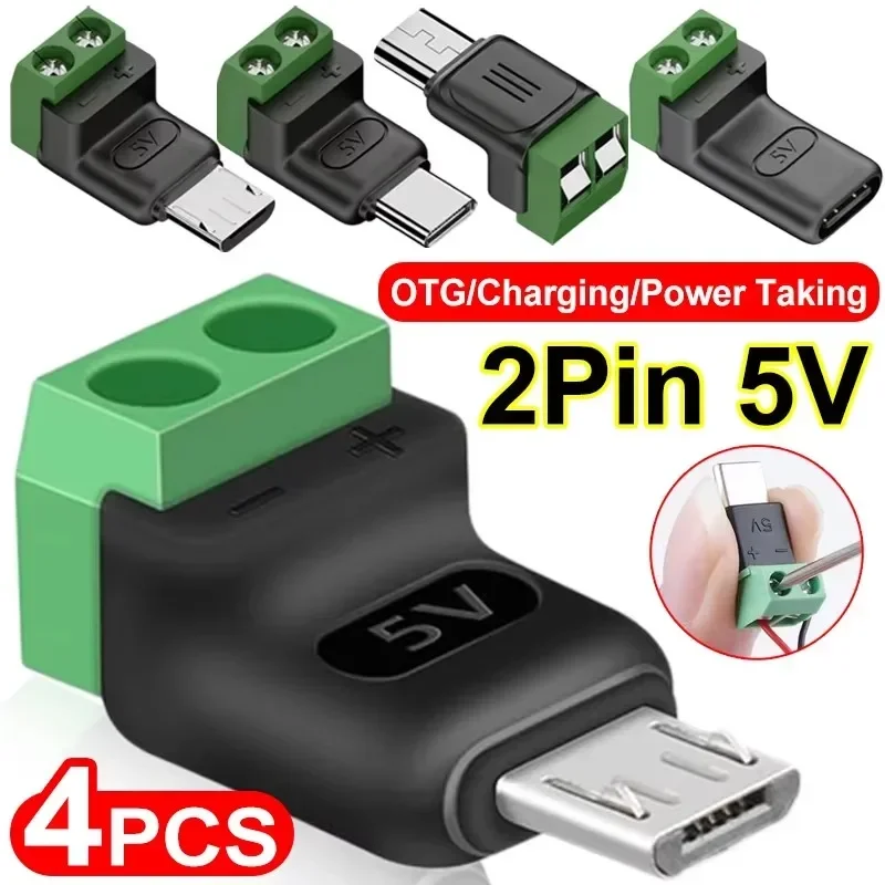 Screw Terminal Block - 1-4 Piezas Adaptador USB C a