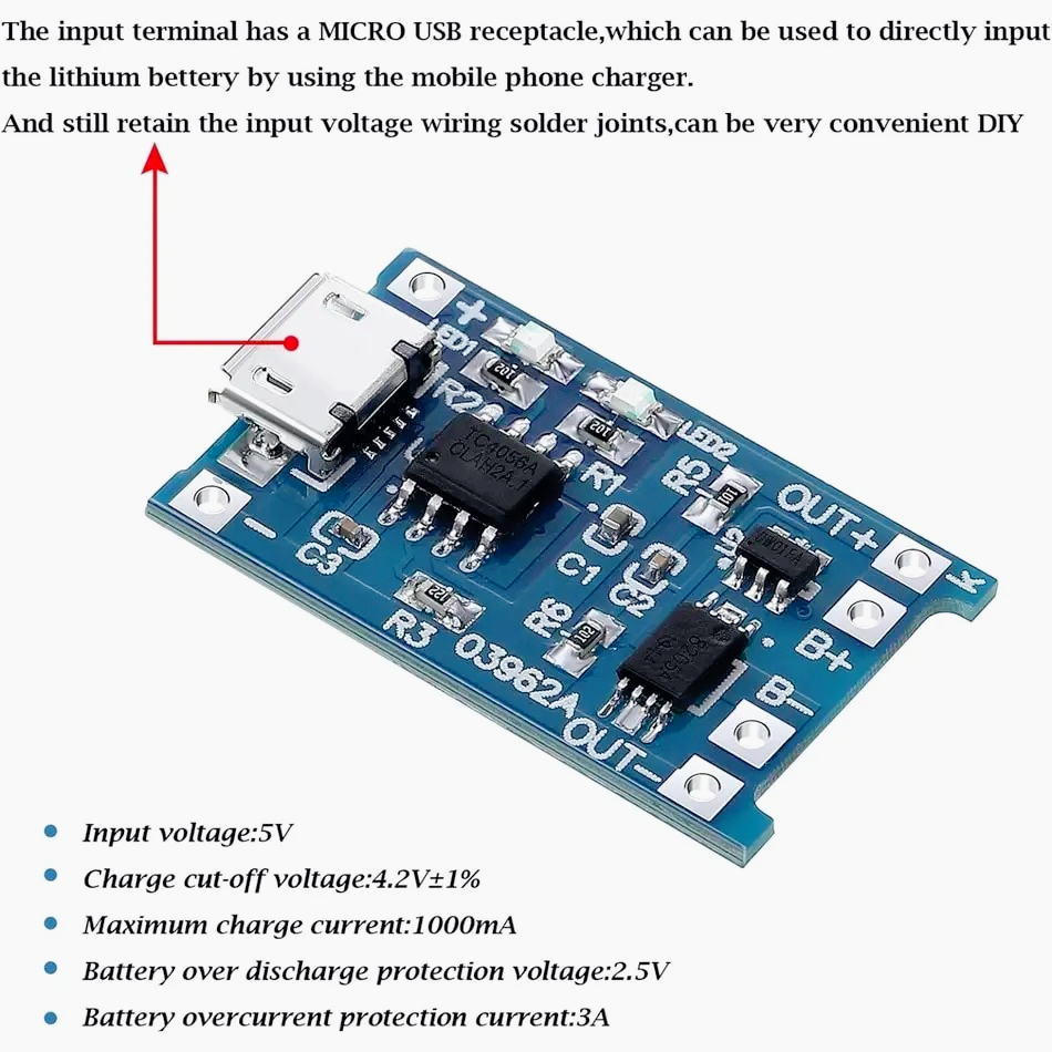 10/20 piezas Placa de carga pa - Tp4056 Module reseña y precio