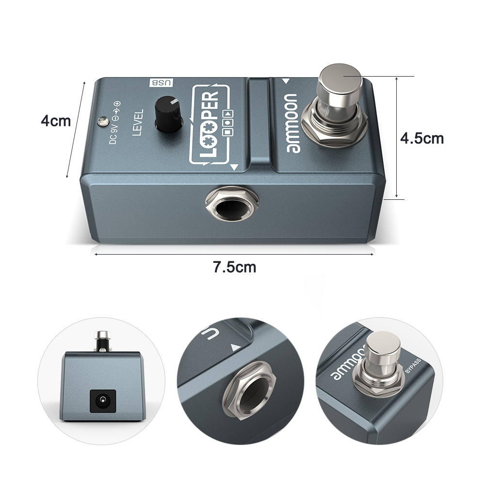 Ammoon-Pedal de efecto de guit - Micro Usb Cable reseña y precio